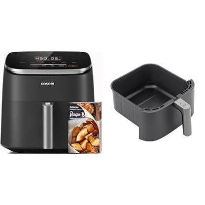 COSORI 6-Qt Air Fryer TurboBlaze – 9-in-1 Compact Oven, 90–450°F, Fast Turbo Mode, Grey, Low Oil Cooking, Roast, Bake, Reheat
