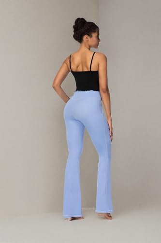 Sunzel Flare Leggings for Women with Pockets, Crossover Yoga Pants with Tummy Control, High Waisted and Wide Leg