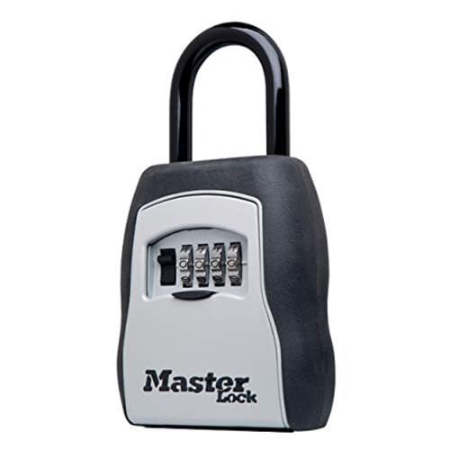 Master Lock Schlüsselschließfach, Außenschließfach für Hausschlüssel, Schlüsselsafe mit Zahlenschloss, Kapazität für 5 Schlüssel, 5400EC, Schwarz 