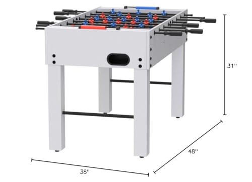 Table de baby-foot GoSports de 48 pouces de taille salle de jeux - Comprend 4 balles et 2 porte-gobelets - Noir, chêne ou blanc 