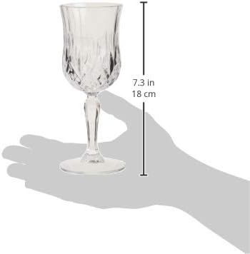 Lorren Home Trends Opera White Wine Glass, 6 Count (Pack of 1)