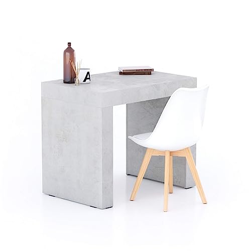 Mobili Fiver, Bureau Evolution 70,9 x 23,6 po, Frêne noir avec un pied, finition stratifiée, bureau moderne, bureau d'écriture et d'étude pour chambre à coucher, bureau, meubles italiens 