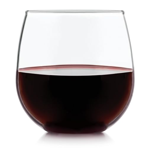 Libbey Vina Red Balloon Wine Glasses, 18.25 Oz Elegant Large Red Wine Glasses Set of 6, Long Stem Glass Wine Glasses for Weddings, Birthdays, and More
