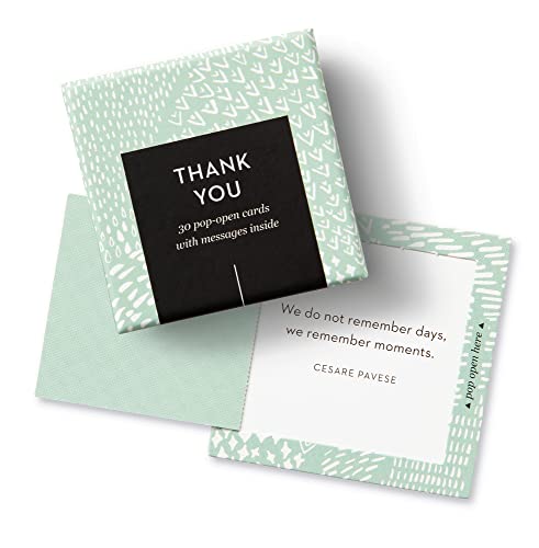 Compendium ThoughtFulls Pop-Open Cards — 2-Pack of Smile, Thank You — 60 Pop-Open Cards, Each with a Different Message Inside