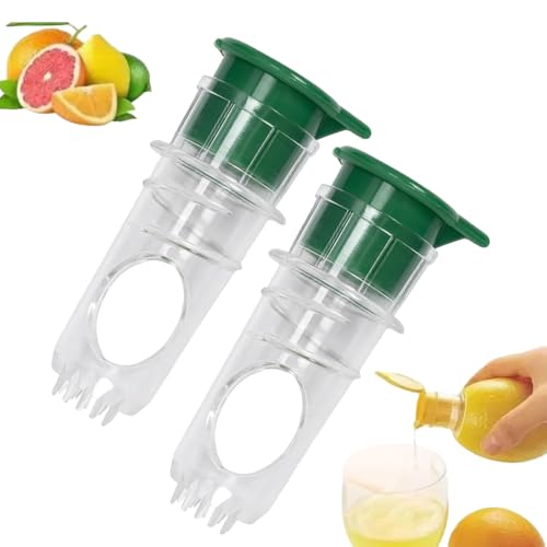 Lemon Squeezer,2025 New Screw-Top Lemon Squeezer Manual Lemon Juicer with Built-In Filter Orange Citrus Press, Spout for Cocktails Drinks Easy to Use (yellow+green2pcs)
