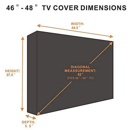 Outdoor TV Cover 65 to 70 inches, Waterproof and Weatherproof, Fits Up to 64''W x 40''H for Outside Flat Screen TV
