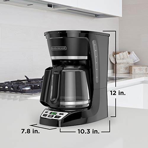 BLACK+DECKER 12-Cup* Programmable Coffeemaker, Black, CM1070B-3