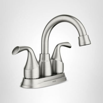 Moen Idora Chrome Two-Handle Centerset Bathroom Sink Faucet with Drain Assembly, 84115