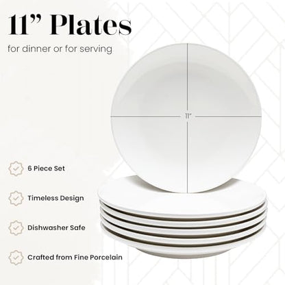 Vikko Ceramic Dinner Plates – Stackable White Plates