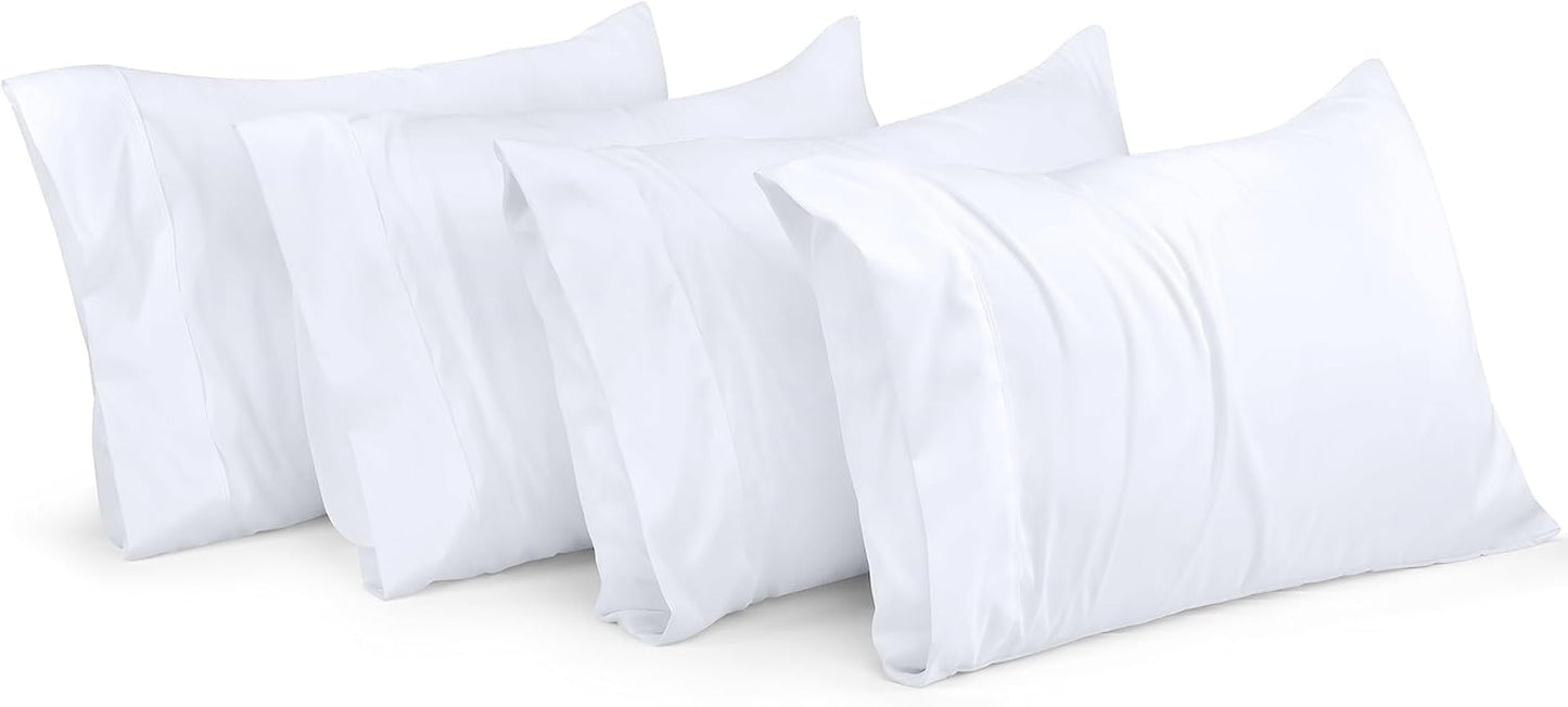 Taies d'oreiller Queen Utopia Bedding - Paquet de 4 - Fermeture à enveloppe - Tissu en microfibre brossé doux - Housses d'oreiller résistantes au rétrécissement et à la décoloration - Taille Queen 20 X 30 pouces (Queen, Gris) 