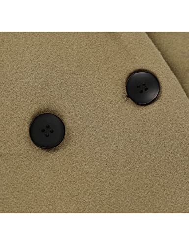 Hooever Women's Winter Wool Coat Casual Notch Lapel Single-Breasted Peacoat