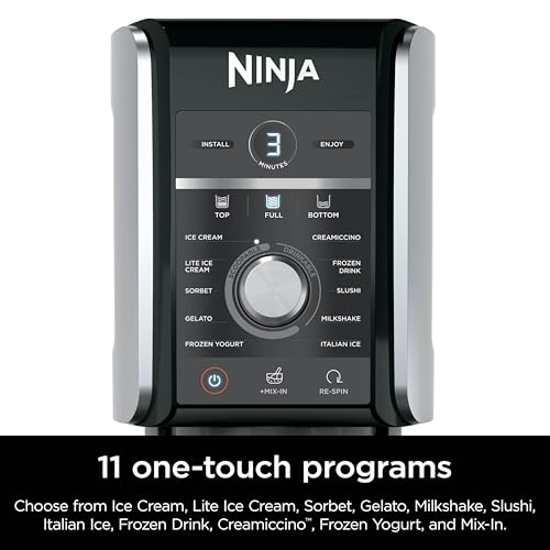 Ninja NC301 CREAMi Ice Cream Maker – 7 Programs, 2 Pint Containers, Lids