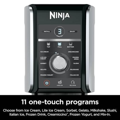 Ninja NC301 CREAMi Ice Cream Maker – 7 Programs, 2 Pint Containers, Lids
