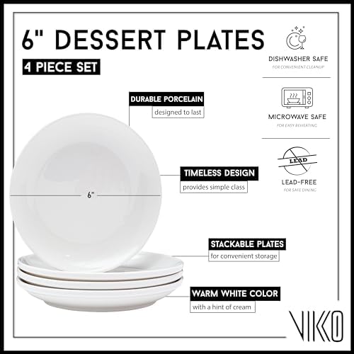 Vikko Ceramic Dinner Plates – Stackable White Plates