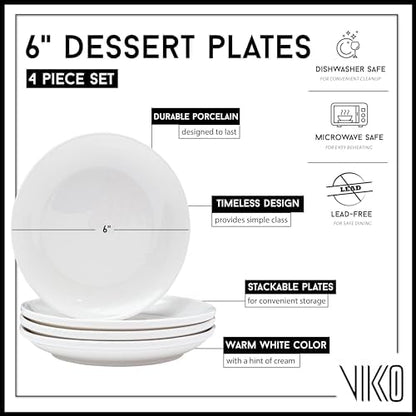 Vikko Ceramic Dinner Plates – Stackable White Plates