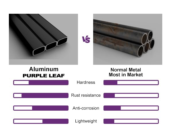 PURPLE LEAF Outdoor Dining Table 121" X 37" Slatted Tabletop Large Aluminum Rectangular Patio Dining Table for 10, Weather-Resistant Patio Table for Backyard Garden Lawn Porch Deck