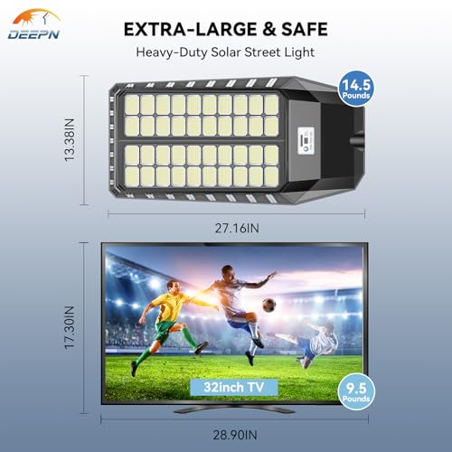Solar LED Outdoor Security Flood Light – Motion Sensor, Dusk to Dawn, IP67, Street-Light Style Brightness