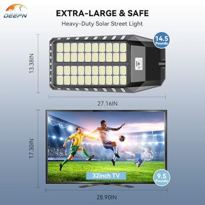 Solar LED Outdoor Security Flood Light – Motion Sensor, Dusk to Dawn, IP67, Street-Light Style Brightness