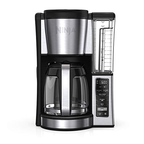 Cafetière programmable Ninja 12 tasses, 2 styles d'infusion, plaque chauffante réglable, réservoir d'eau de 60 oz, infusion différée - Noir/acier inoxydable 