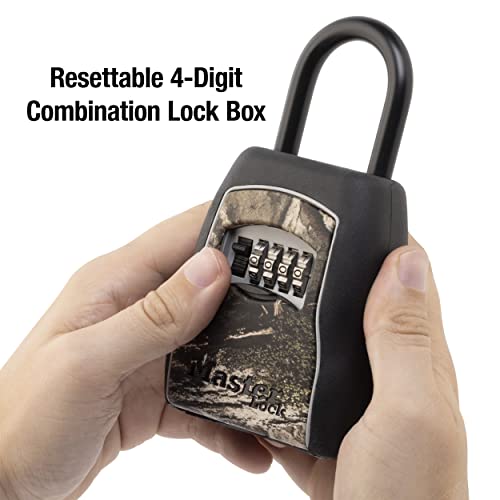 Master Lock Key Lock Box, Outdoor Lock Box for House Keys, Key Safe with Combination Lock, 5 Key Capacity, 5400EC, Black