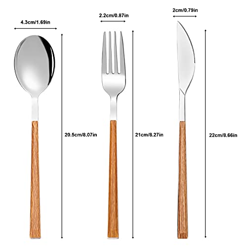 Portable Travel Utensils Set, 18/8 Stainless Steel 3 PCS Cutlery Set Including Knife Fork and Spoon, Reusable Travel Silverware Set with Case for Lunch Box Camping School Office