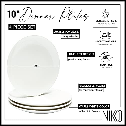 Vikko Ceramic Dinner Plates – Stackable White Plates