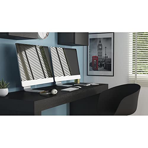 Mobili Fiver, Bureau Evolution 70,9 x 23,6 po, Frêne noir avec un pied, finition stratifiée, bureau moderne, bureau d'écriture et d'étude pour chambre à coucher, bureau, meubles italiens 