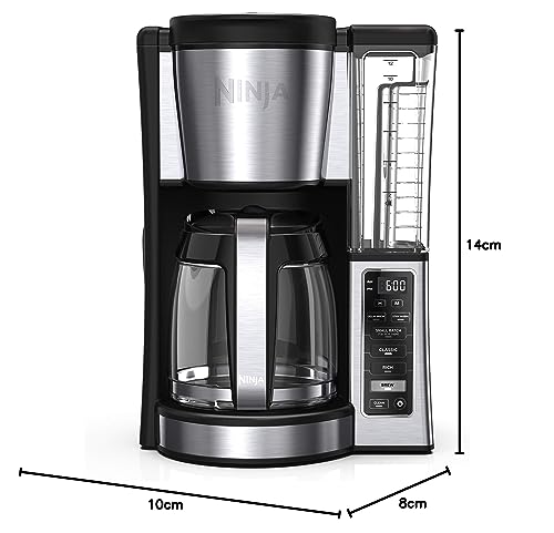 Ninja 12-Cup Programmable Coffee Brewer, 2 Brew Styles, Adjustable Warm Plate, 60oz Water Reservoir, Delay Brew - Black/Stainless Steel