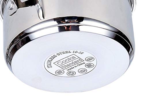 Batterie de cuisine standard Cooks en acier inoxydable, casseroles et poêles professionnelles comprenant une casserole, une sauteuse, une marmite avec couvercles, 8 pièces, argent 