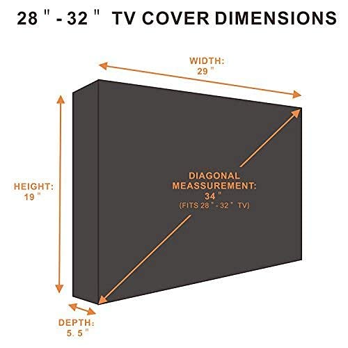 Outdoor TV Cover 65 to 70 inches, Waterproof and Weatherproof, Fits Up to 64''W x 40''H for Outside Flat Screen TV