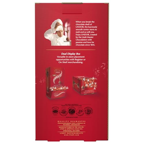 Lindt LINDOR Milchschokoladen-Bonbon-Trüffel, Milchschokolade mit zartschmelzender Trüffelfüllung, 25,4 oz., 60 Stück 