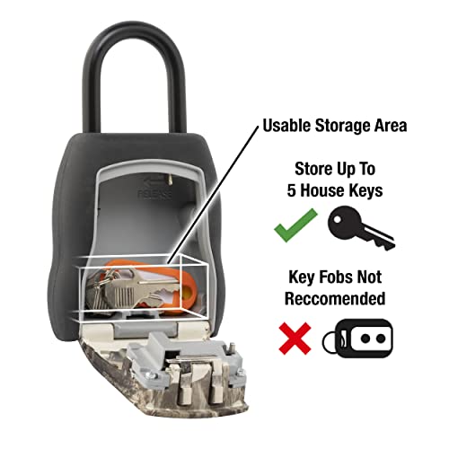 Master Lock Key Lock Box, Outdoor Lock Box for House Keys, Key Safe with Combination Lock, 5 Key Capacity, 5400EC, Black