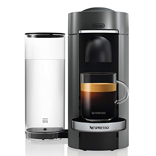 Cafetière et machine à expresso Nespresso Vertuo Plus Deluxe de De'Longhi, Titan avec mousseur à lait Aeroccino, 110 volts