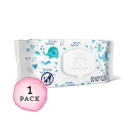 Amazon Brand - Mama Bear 99% Water Based Baby Wipes, Hypoallergenic for Sensitive Skin, Fragrance Free, 432 Count (6 Packs of 72)