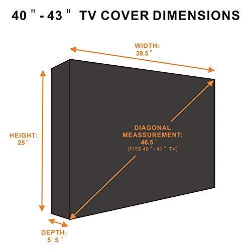 Outdoor TV Cover 65 to 70 inches, Waterproof and Weatherproof, Fits Up to 64''W x 40''H for Outside Flat Screen TV