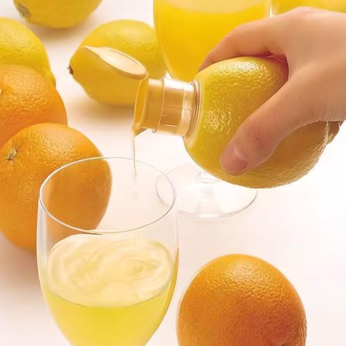 Lemon Squeezer,2025 New Screw-Top Lemon Squeezer Manual Lemon Juicer with Built-In Filter Orange Citrus Press, Spout for Cocktails Drinks Easy to Use (yellow+green2pcs)