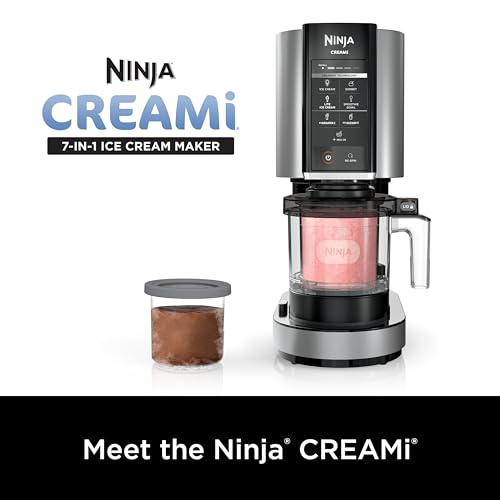Ninja NC301 CREAMi Ice Cream Maker – 7 Programs, 2 Pint Containers, Lids