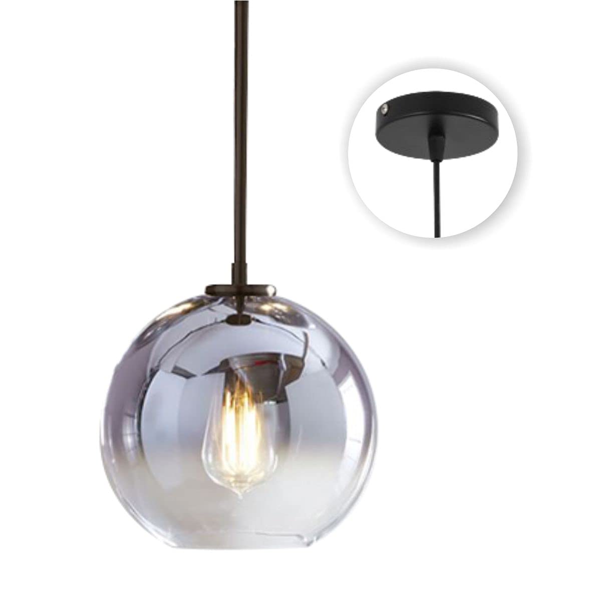 KCO Lighting Suspension en grappe dorée à 3 lampes Suspension en grappe Grandes suspensions en verre Lustre à bulles pour îlot de cuisine Suspension moderne du milieu du siècle 