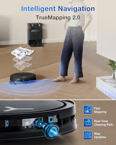 ECOVACS DEEBOT T50 MAX PRO Omni Robot Vacuum and Mop, 18,500Pa Suction, 18mm Auto-Lift, ZeroTangle &TruEdge 2.0, AIVI 3.0 Obstacle Avoidance, Auto Hot Water Mop Wash/Dry/Refill, Self-Emptying