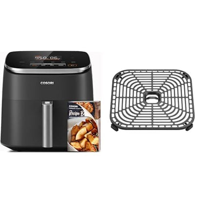 COSORI 6-Qt Air Fryer TurboBlaze – 9-in-1 Compact Oven, 90–450°F, Fast Turbo Mode, Grey, Low Oil Cooking, Roast, Bake, Reheat