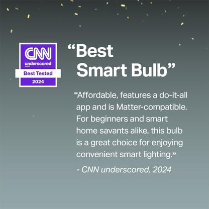 Smart WiFi Light Bulb, 1100 Lumens (75W), Matter-Certified, 16M Colors, Dimmable – Works with Alexa, Siri & Google