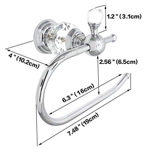 Crystal Series Brass Toilet Paper Roll Holder, Polished Chrome