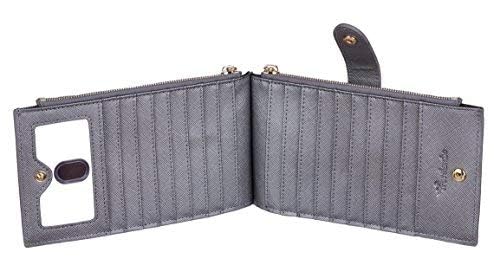 Travelambo RFID Wallet Women Large Size Bifold Multi Card Wallet Case with Zipper Pocke Credit Card Holder for Women