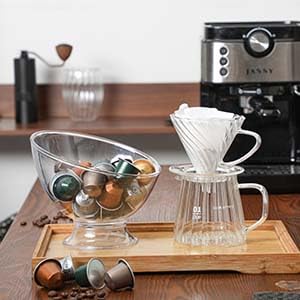 MOLFUJ Coffee Pods Holder Plastic, Coffee Pod Storage Compatible with Nespresso Vertuo Pods, Small K Cup Holder Coffee Pod Organizer for Keurig Kcup Storage (1)