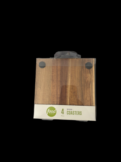 Premium 4-Piece Wood Coaster Set – Timeless Craftsmanship