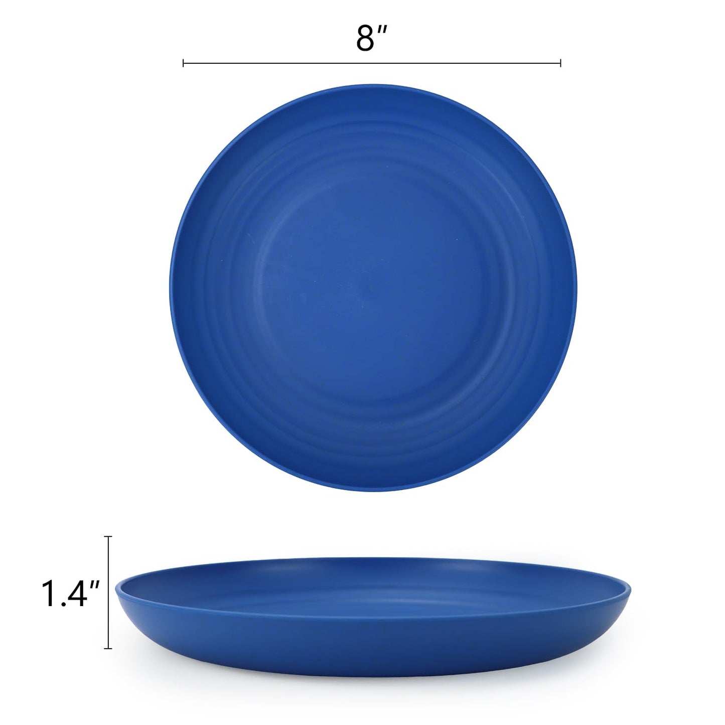 Homienly Deep Dinner Plates Set of 8 Alternative for Plastic Plates Microwave and Dishwasher Safe Wheat Straw Plates for Kitchen Unbreakable Kids Plates with 4 Colors (Classic Bright, 9 inch)