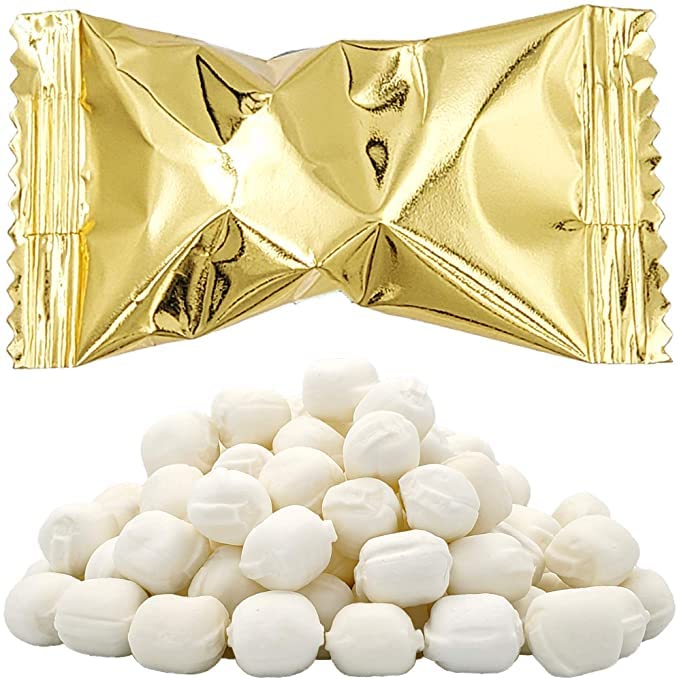 The Dreidel Company Gold Buttermints, Mint Candies, After Dinner Mints, Butter Mint Candy, Fat-Free, Individually Wrapped (55 Pieces)