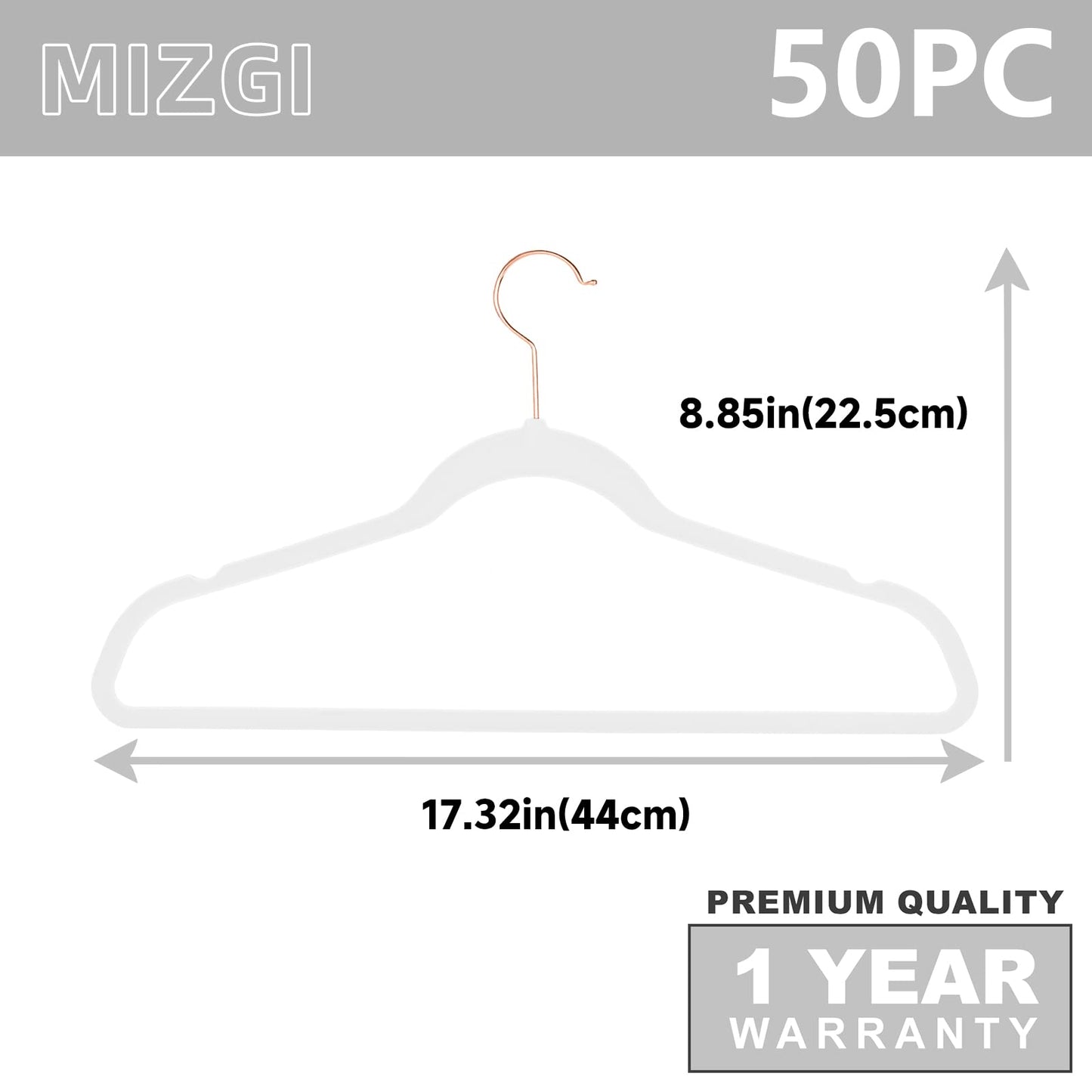 MIZGI Premium Velvet Hangers (30 Pack) Heavy Duty- Non Slip - Velvet Suit Hangers Black - Copper/Rose Gold Hooks,Space Saving Clothes Hangers (Black)