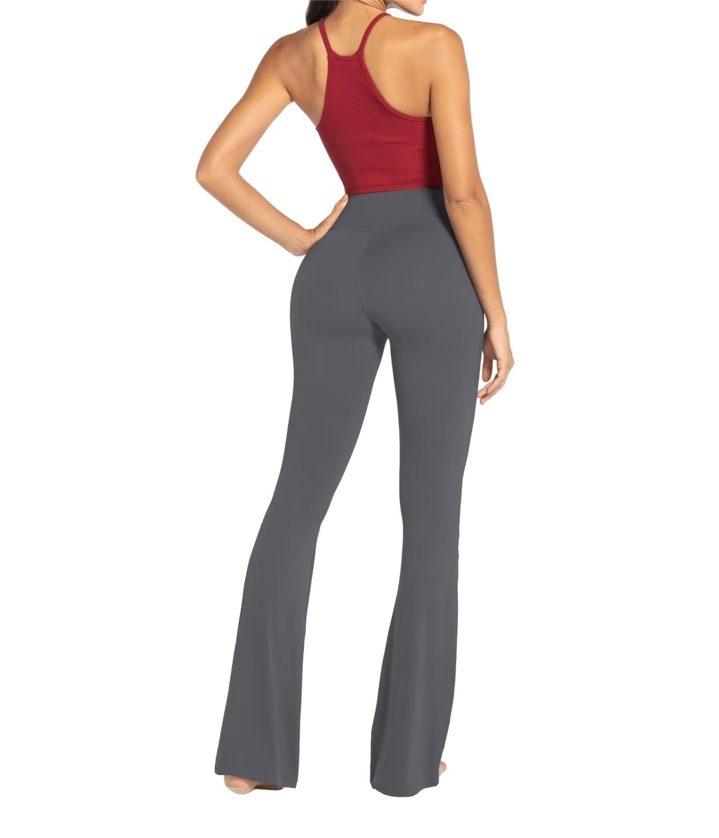 Sunzel Flare Leggings for Women with Pockets, Crossover Yoga Pants with Tummy Control, High Waisted and Wide Leg