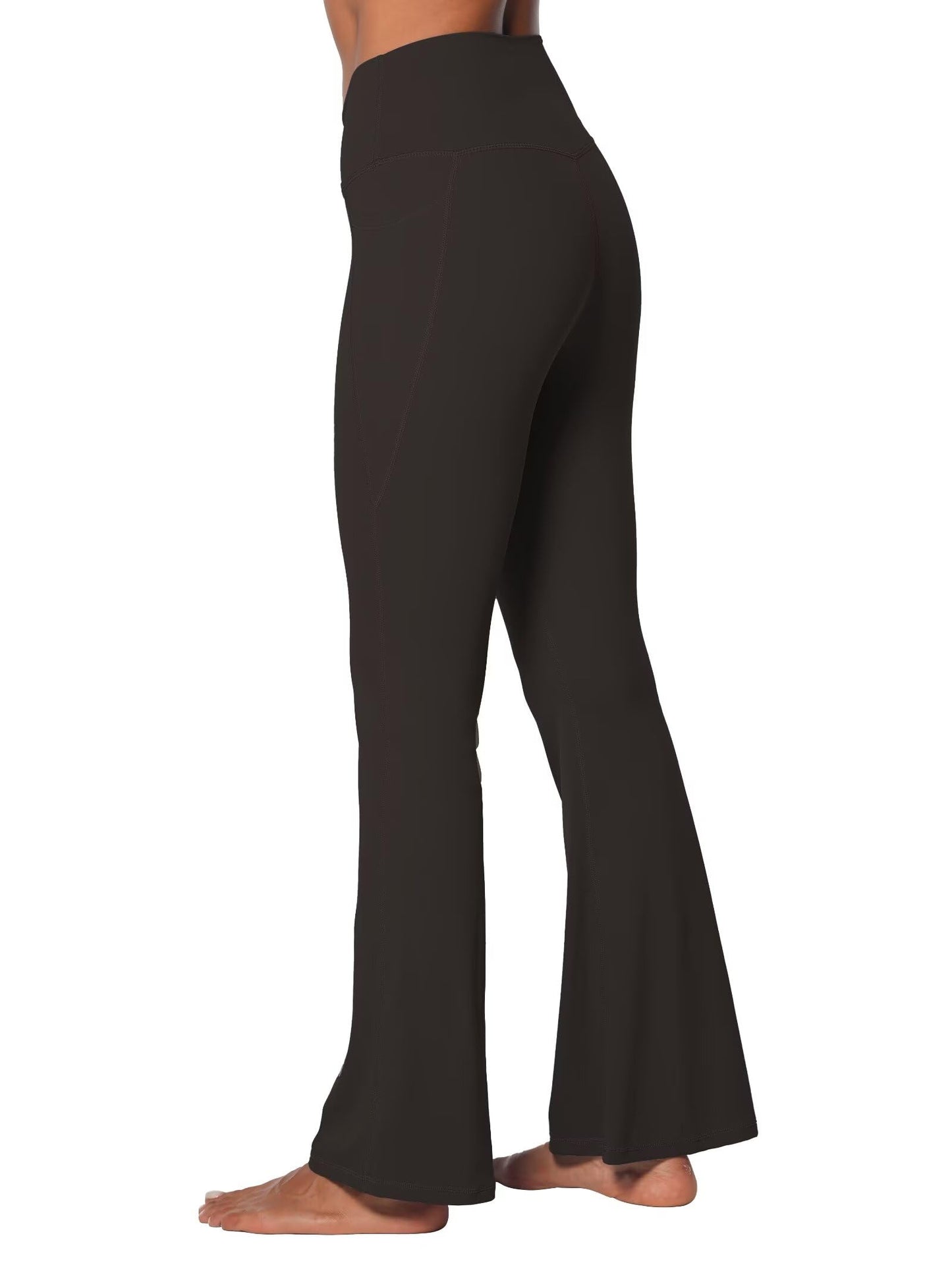 Legging évasé Sunzel pour femme avec poches, pantalon de yoga croisé avec contrôle du ventre, taille haute et jambe large